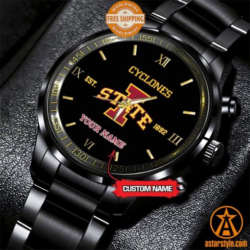 Personalized NCAA Iowa State Cyclones Stainless Steel Watch