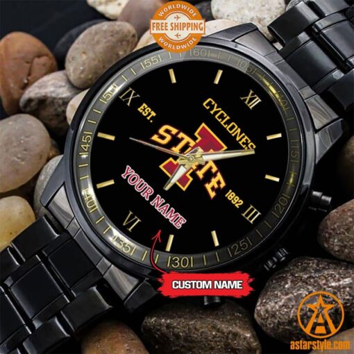 Personalized NCAA Iowa State Cyclones Stainless Steel Watch