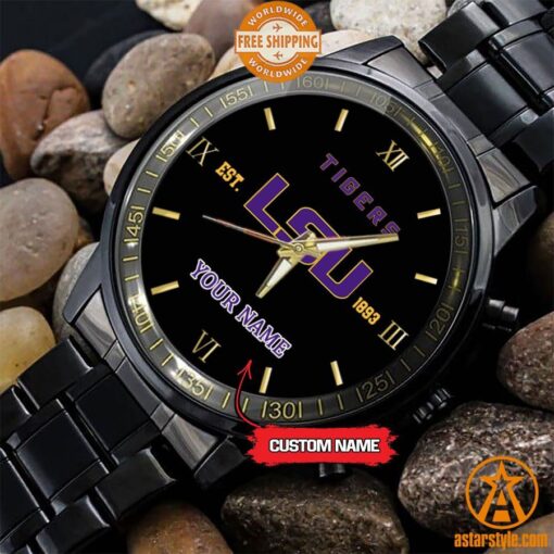 Personalized NCAA LSU Tigers Stainless Steel Watch