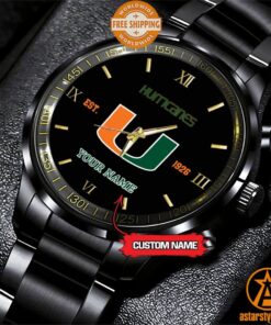 Personalized NCAA Miami Hurricanes Stainless Steel Watch