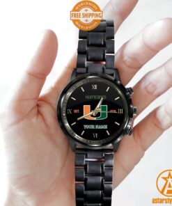 Personalized NCAA Miami Hurricanes Stainless Steel Watch