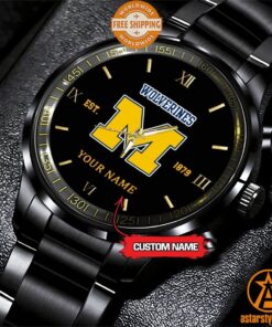 Personalized NCAA Michigan Wolverines Stainless Steel Watch