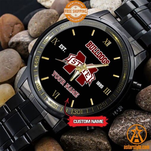 Personalized NCAA Mississippi State Bulldogs Stainless Steel Watch