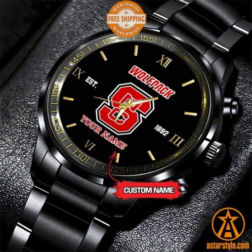 Personalized NCAA NC State Wolfpack Stainless Steel Watch