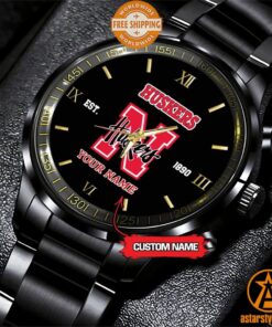 Personalized NCAA Nebraska Cornhuskers Stainless Steel Watch