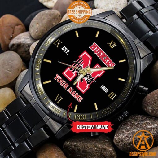 Personalized NCAA Nebraska Cornhuskers Stainless Steel Watch