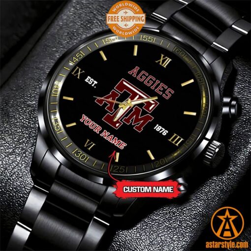 Personalized NCAA Texas A&M Aggies Stainless Steel Watch