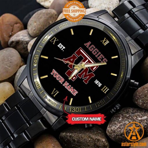 Personalized NCAA Texas A&M Aggies Stainless Steel Watch