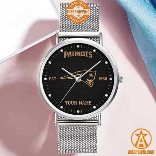 Personalized New England Patriots Stainless Steel Watch