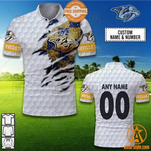 Personalized NHL Nashville Predators Mix Golf Polo Shirt