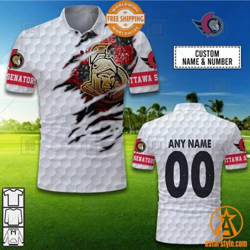 Personalized NHL Ottawa Senators Mix Golf Polo Shirt