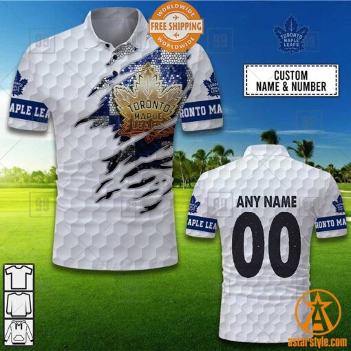 Personalized NHL Toronto Maple Leafs Mix Golf Polo Shirt