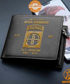 Personalized United States 82nd Airborne Division Leather Wallet