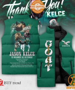 Philadelphia Eagles GOAT Jason Kelce Sleeveless Puffer Jacket