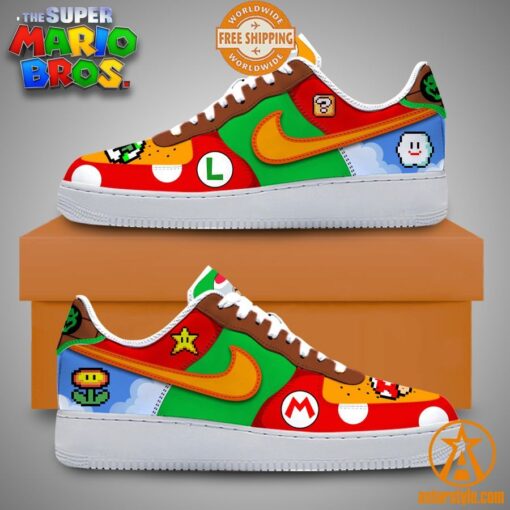 Super Mario Bros Nike Air Force Shoes