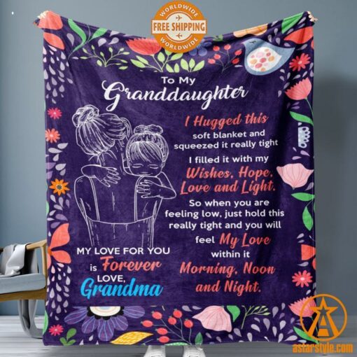 To My Granddaughter My Love For You Is Forever Blanket