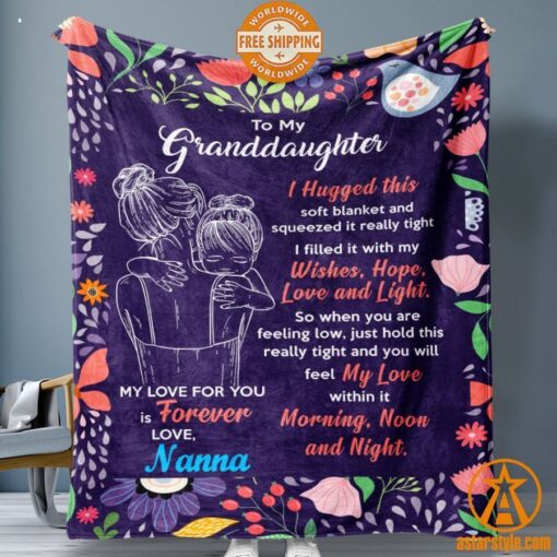 To My Granddaughter My Love For You Is Forever Blanket