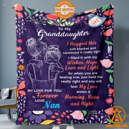 To My Granddaughter My Love For You Is Forever Blanket