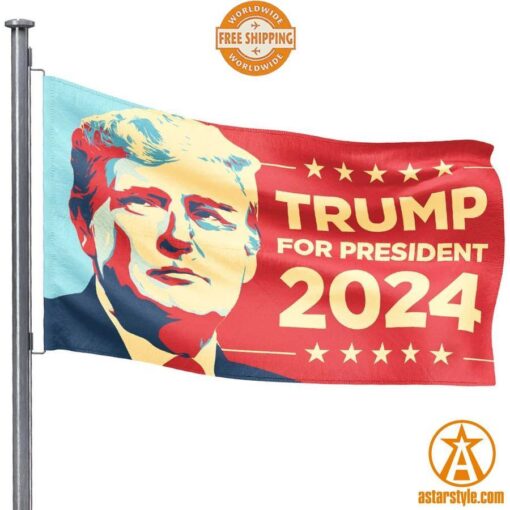 Trump For President 2024 Art Flag