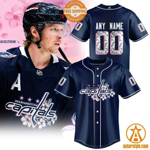 Washington Capitals Cherry Blossom Baseball Jersey