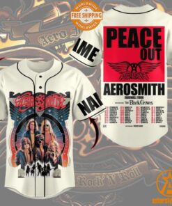 Aerosmith Band Peace Out Farewell Tour Baseball Jersey