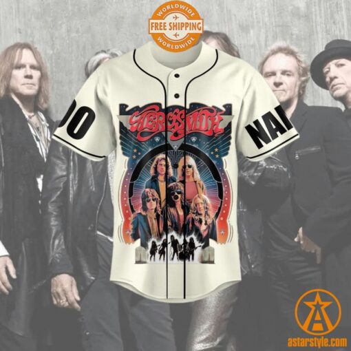 Aerosmith Band Peace Out Farewell Tour Baseball Jersey