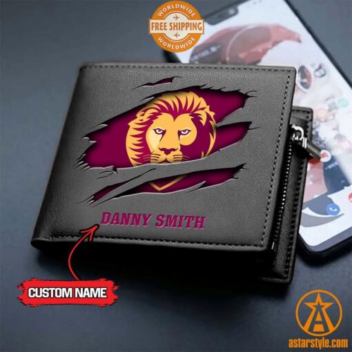 AFL Brisbane Lions personalized Leather Wallet