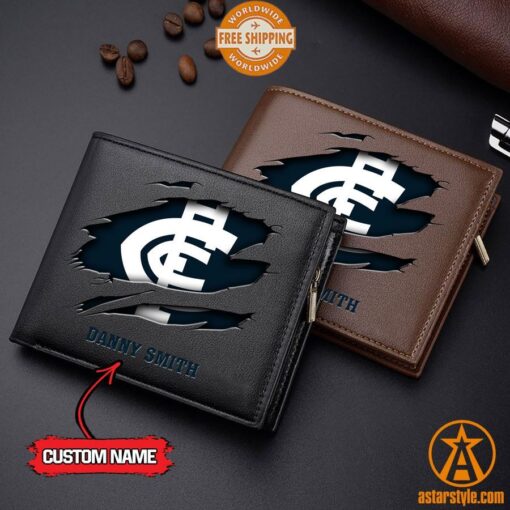 AFL Carlton Blues personalized Leather Wallet