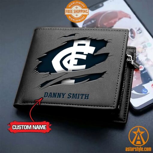 AFL Carlton Blues personalized Leather Wallet