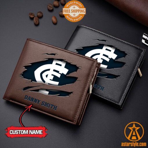 AFL Carlton Blues personalized Leather Wallet