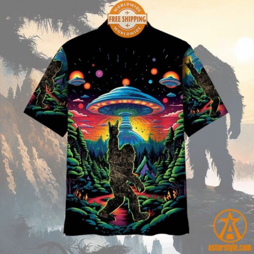 Alien Bigfoot Hawaiian Shirt