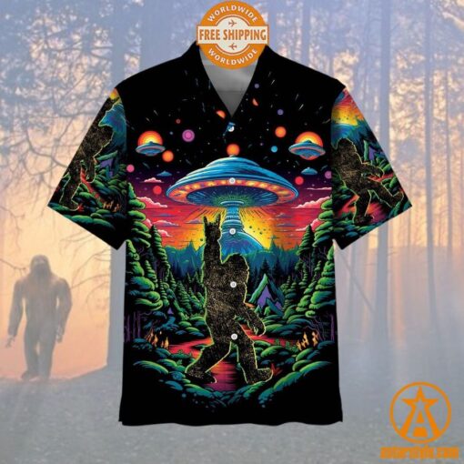 Alien Bigfoot Hawaiian Shirt