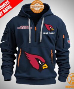 Arizona Cardinals personalized Half Zip Heavy Hoodie