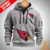 Arizona Cardinals Personalized Half Zip Heavy Hoodie Natural And Awesome