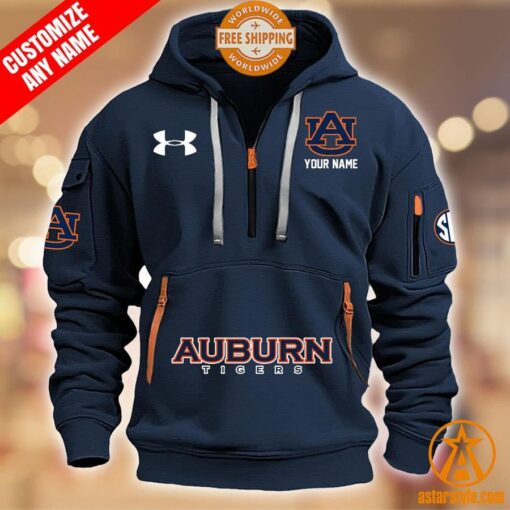 Auburn Tigers CUSTOM Half Zip Heavy Hoodie