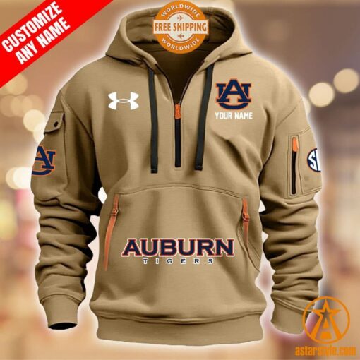 Auburn Tigers CUSTOM Half Zip Heavy Hoodie