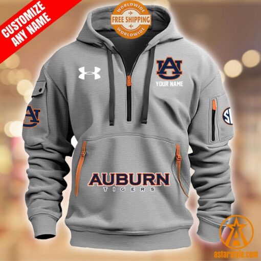 Auburn Tigers CUSTOM Half Zip Heavy Hoodie