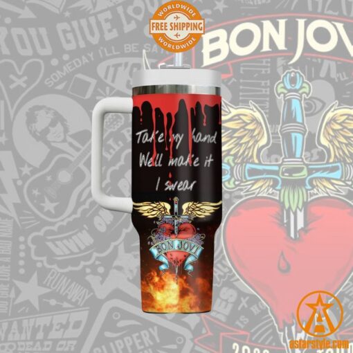 Bon Jovi Take My Hand Tumbler