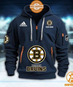 Boston Bruins NHL Half Zip Heavy Hoodie