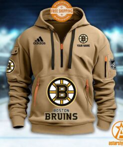 Boston Bruins NHL Half Zip Heavy Hoodie