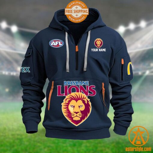 Brisbane Lions AFL Half Zip Heavy Hoodie