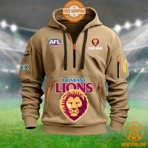 Brisbane Lions AFL Half Zip Heavy Hoodie