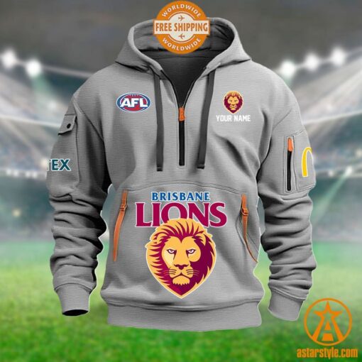 Brisbane Lions AFL Half Zip Heavy Hoodie