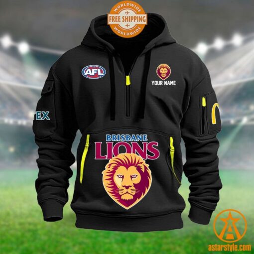 Brisbane Lions AFL Half Zip Heavy Hoodie