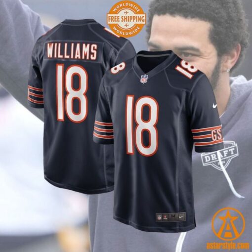 Caleb Williams Chicago Bears 2024 NFL Draft First Round Pick Player Navy Jersey