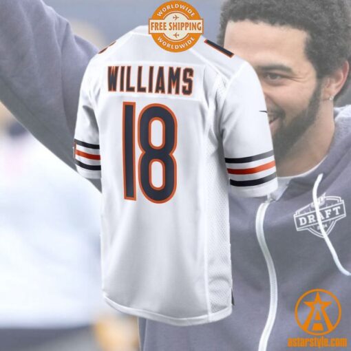 Caleb Williams Chicago Bears 2024 NFL Draft First Round Pick Player White Jersey