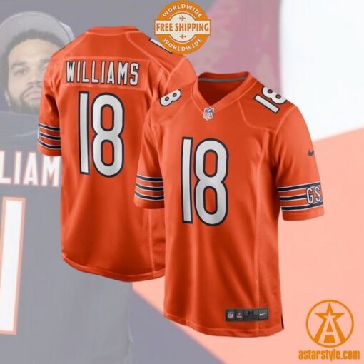 Caleb Williams Chicago Bears Alternate 2024 NFL Draft First Round Pick Player Orange Jersey