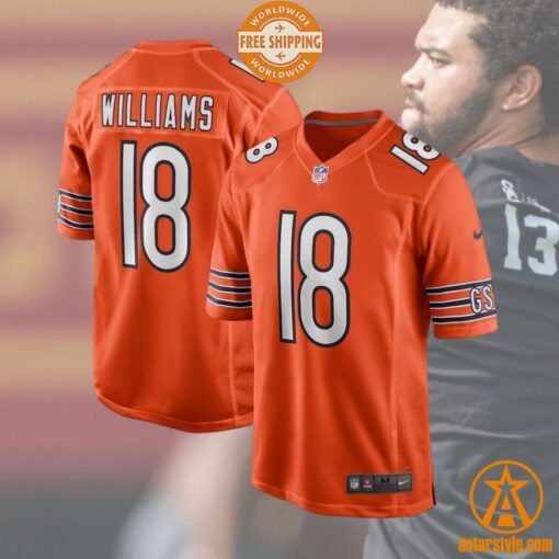 Caleb Williams Chicago Bears Alternate 2024 NFL Draft First Round Pick Player Orange Jersey