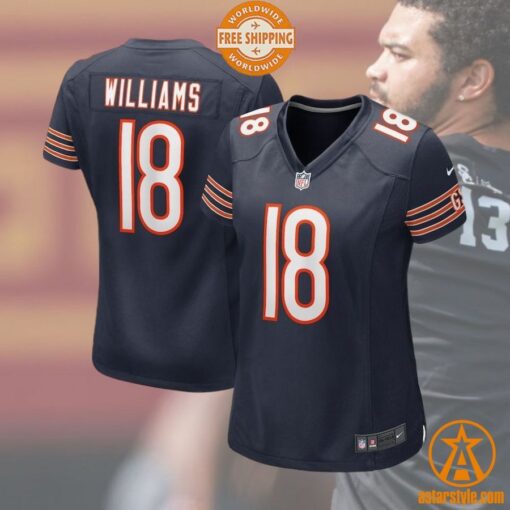 Caleb Williams Chicago Bears Women’s 2024 NFL Draft First Round Pick Player Navy Jersey