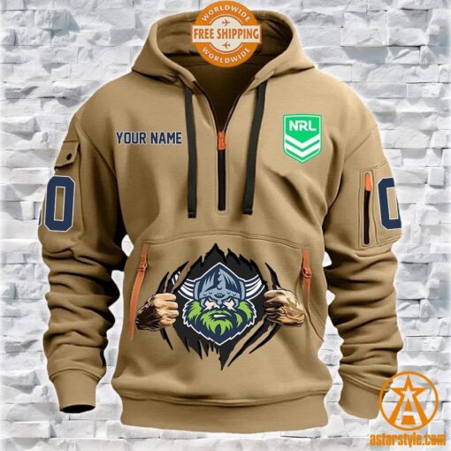 Canberra Raiders CUSTOM Half Zip Heavy Hoodie